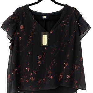 PAIGE Laramie Top in Black Multi – Size Large (NWT)